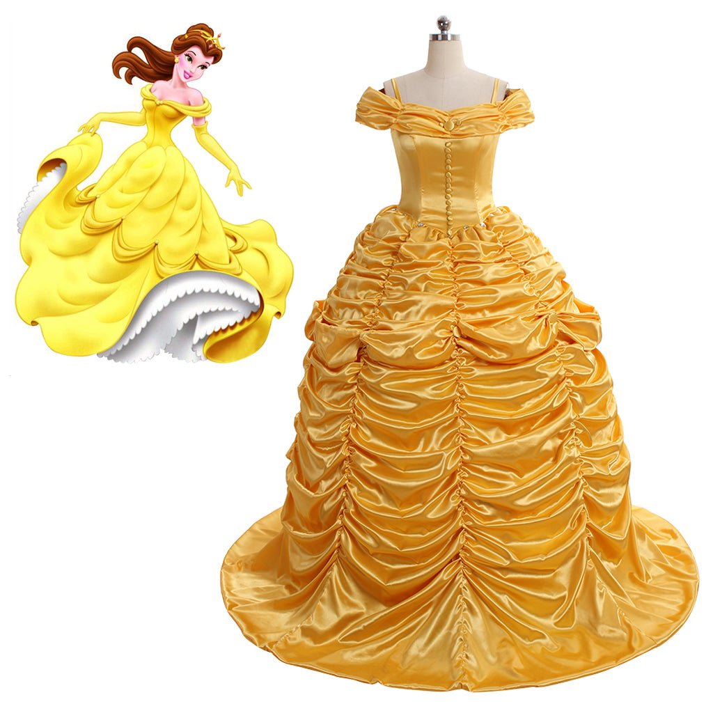 Princess Belle Cosplay Costume | Adult Disney Princess Belle Dress for Halloween & Themed Parties - Coscosmos