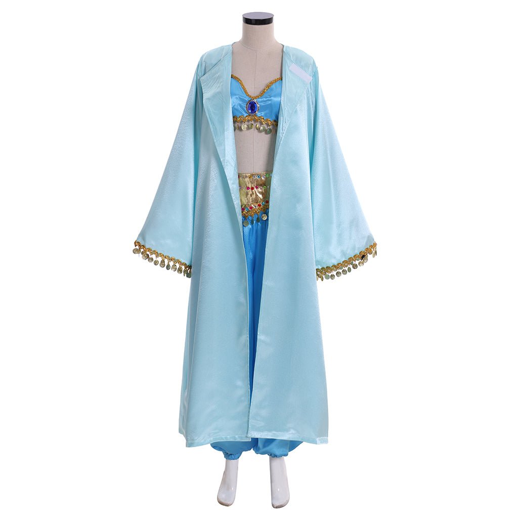 Princess Jasmine Cosplay Costume with Cape | Disney Aladdin Outfit for Halloween & Themed Parties - Coscosmos