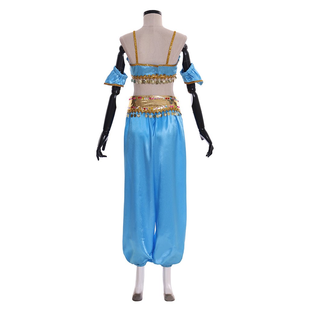 Princess Jasmine Cosplay Costume with Cape | Disney Aladdin Outfit for Halloween & Themed Parties - Coscosmos