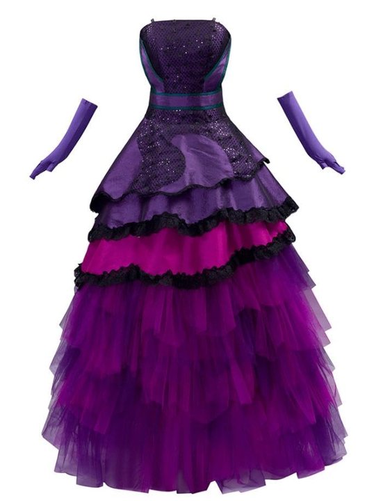 Halloweez Gothic Ball Gown Women's Purple Cosplay Dress - Movie Inspired Fantasy Evening Wear - Halloweez