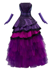 Halloweez Gothic Ball Gown Women's Purple Cosplay Dress - Movie Inspired Fantasy Evening Wear - Halloweez