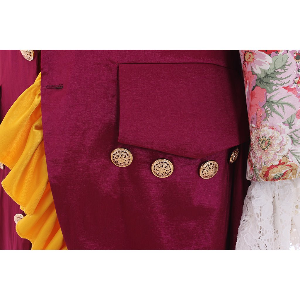 Royal Purple Red Baroque Halloweez Men's Medieval Costume | Stylish Cosplay Suit for Events - Halloweez