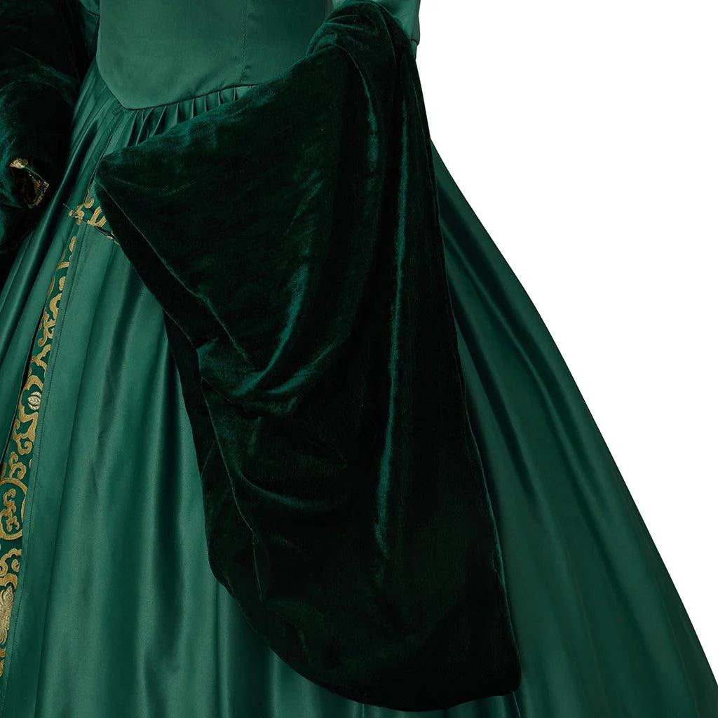 Queen Elizabeth Tudor Green Cosplay Costume - Inspired Dress L321 - Coscosmos