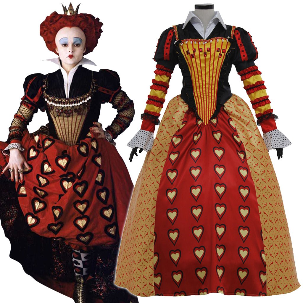 Queen of Hearts Cosplay Costume Dress | Custom Ball Gown for Halloween & Fancy Party Events - Coscosmos