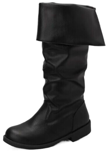 Halloweez Men's Renaissance PU Leather Pirate Boots – Stylish Western Cowboy Style for Cosplay & Costume Events - Halloweez