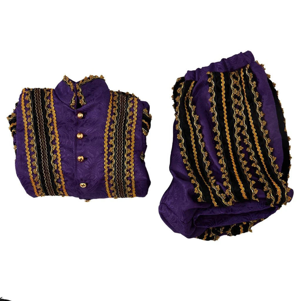 Renaissance King Henry VIII Costume - Medieval Tudor Royal Noble Outfit with Gold Trim - Coscosmos