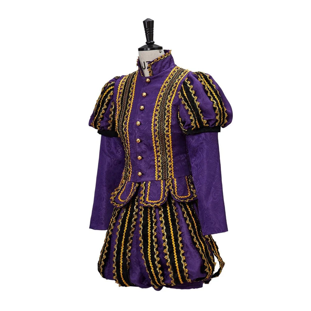 Renaissance King Henry VIII Costume - Medieval Tudor Royal Noble Outfit with Gold Trim - Coscosmos