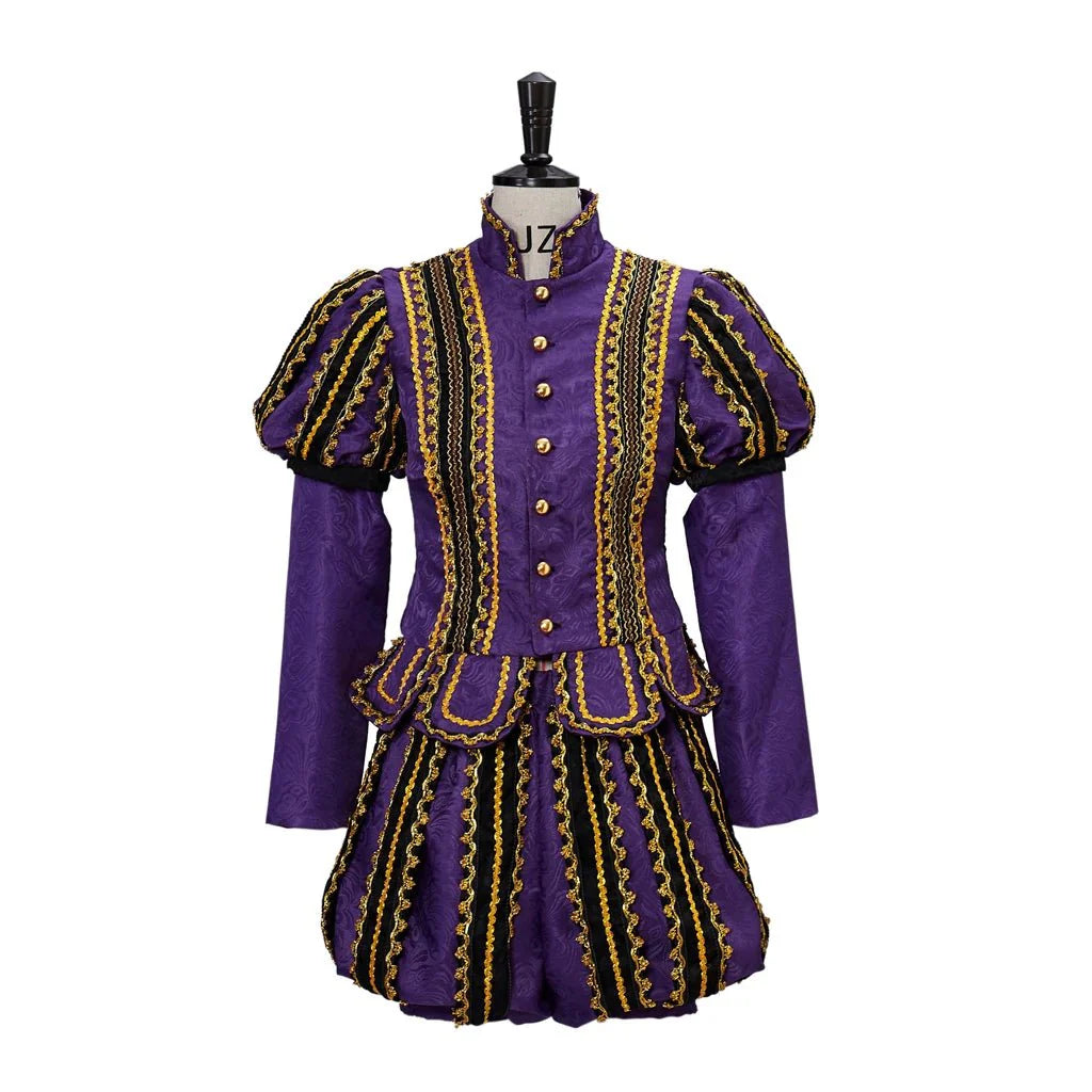 Renaissance King Henry VIII Costume - Medieval Tudor Royal Noble Outfit with Gold Trim - Coscosmos