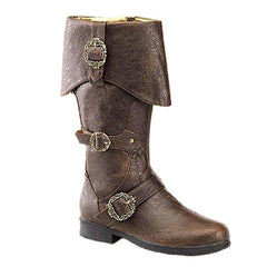 Halloweez Knight Boots - Long Shaft PU Leather Medieval Shoes for Cosplay, Viking, and Pirate Themed Events - Halloweez