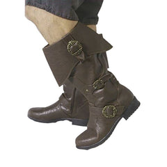 Halloweez Knight Boots - Long Shaft PU Leather Medieval Shoes for Cosplay, Viking, and Pirate Themed Events - Halloweez