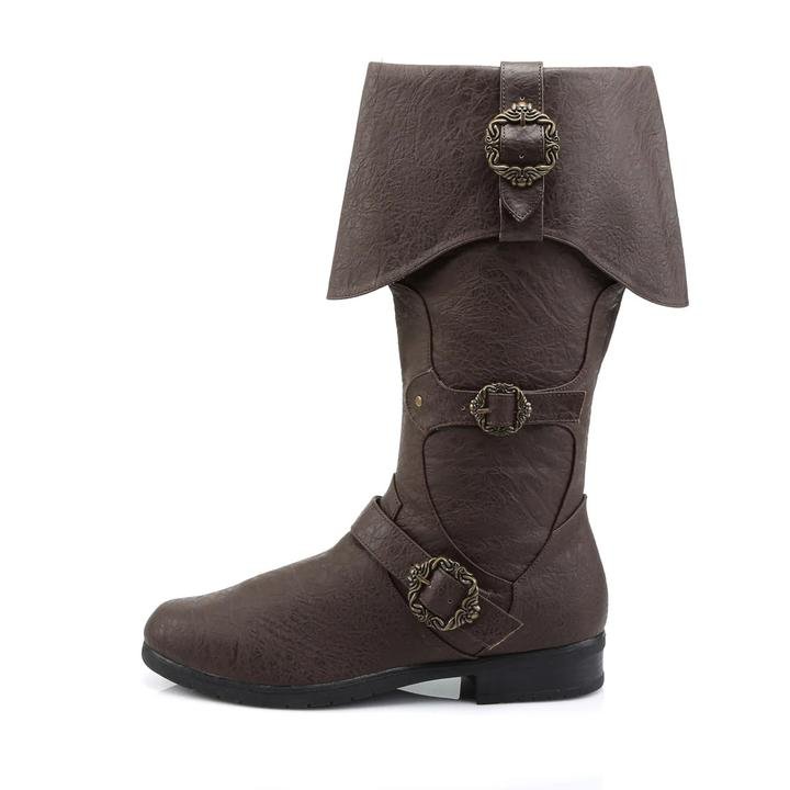Halloweez Knight Boots - Long Shaft PU Leather Medieval Shoes for Cosplay, Viking, and Pirate Themed Events - Halloweez