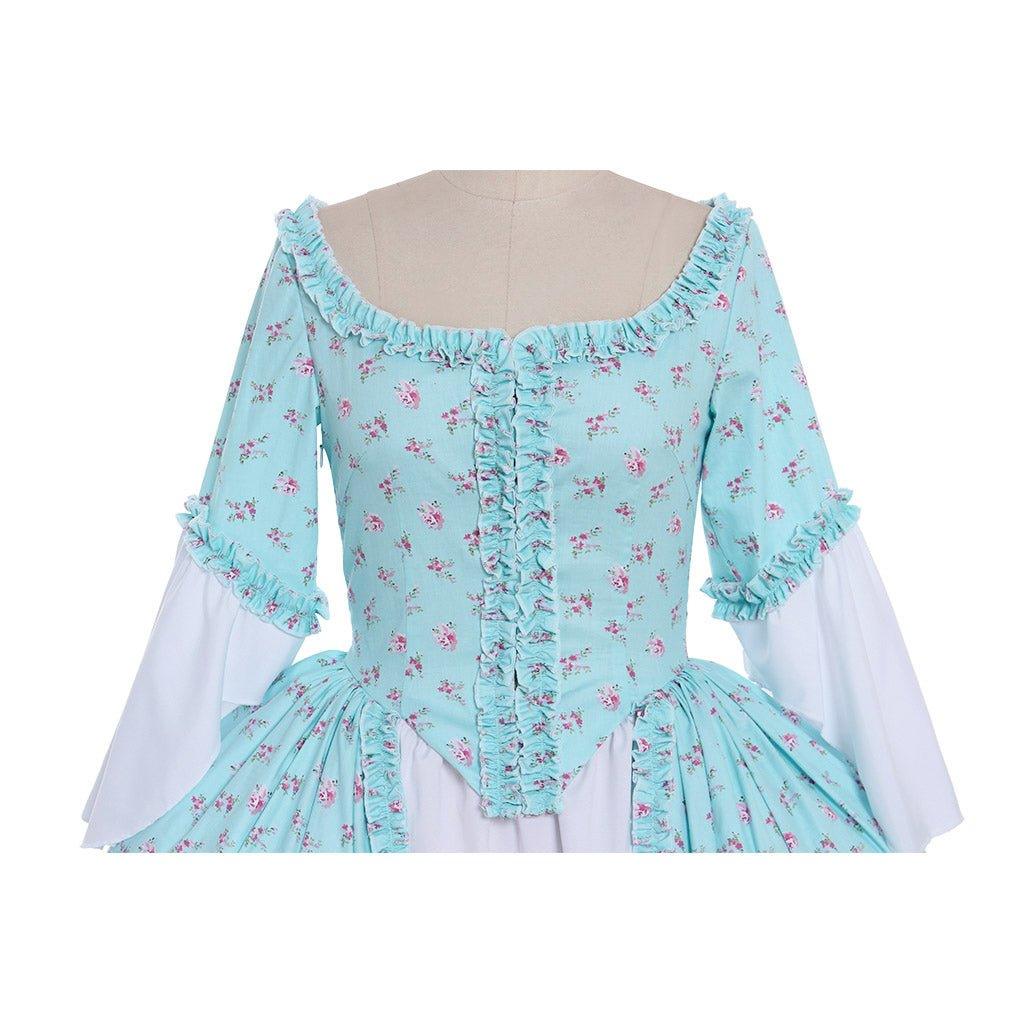 Rococo Blue Dress | French Royal 18th Century Marie Antoinette Ball Gown | Georgian Era Queen Victorian Dress - Coscosmos