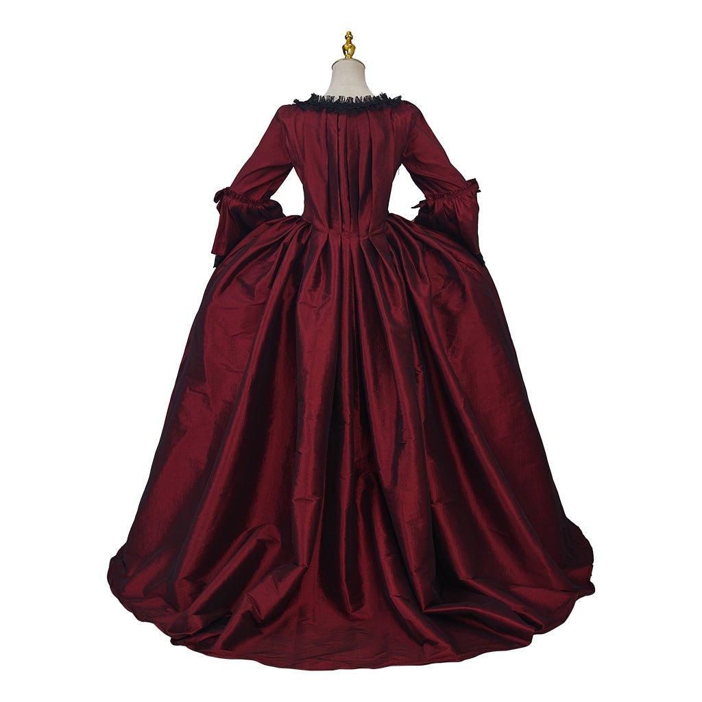 Rococo Rose Red Ball Gown | Vintage Princess Colonial Period Costume for Cosplay, Halloween, Parties, and Performances - Coscosmos