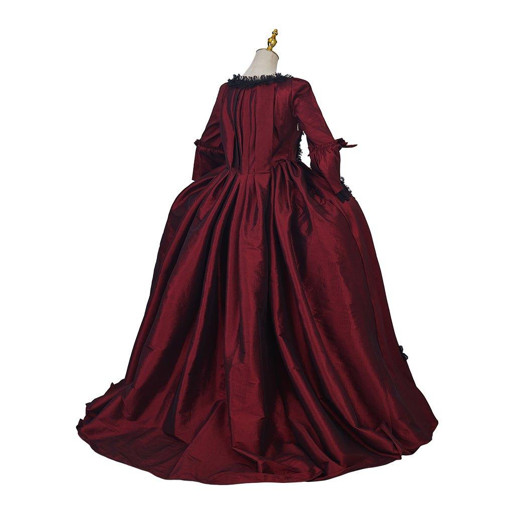 Rococo Rose Red Ball Gown | Vintage Princess Colonial Period Costume for Cosplay, Halloween, Parties, and Performances - Coscosmos