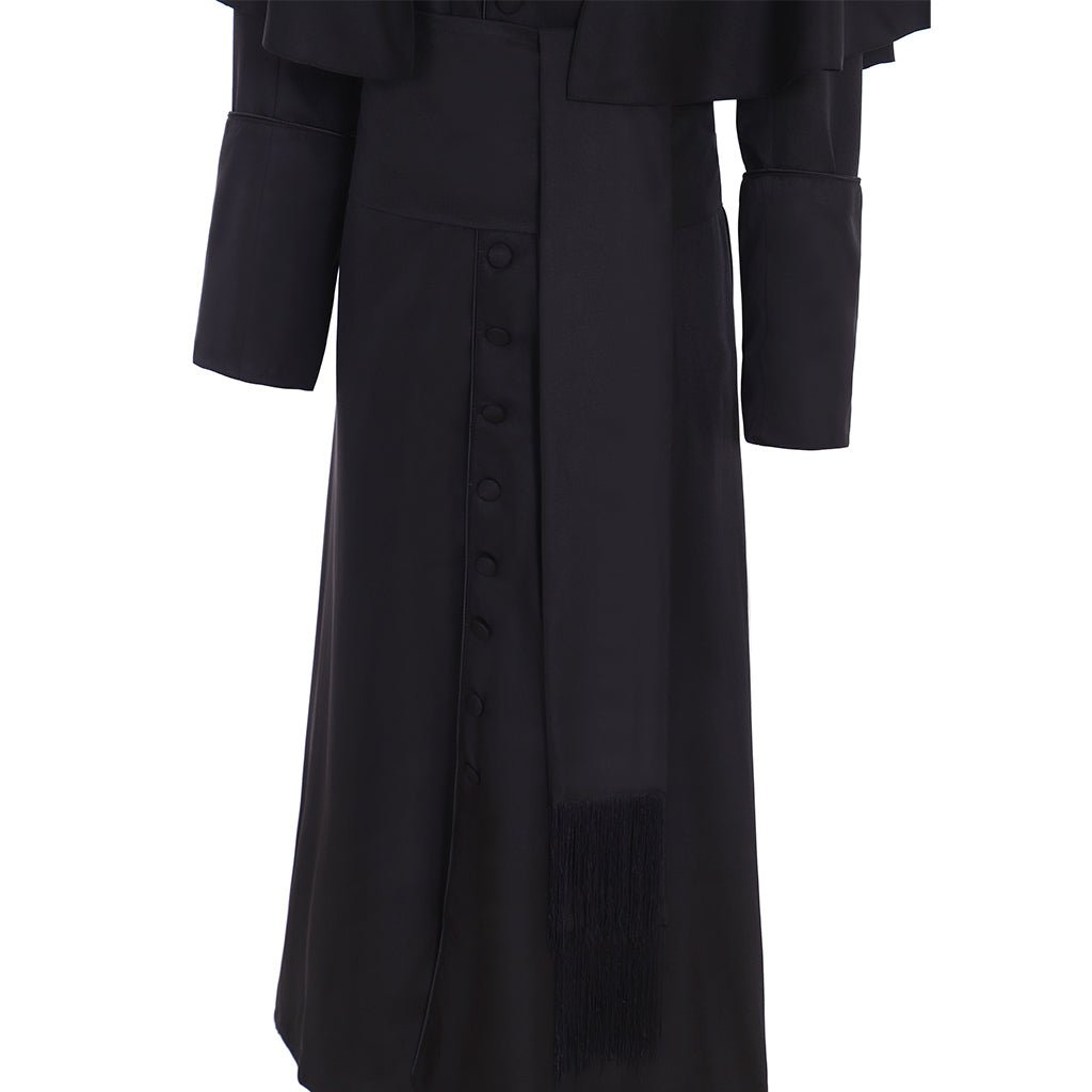 Roman Black Priest Cosplay Robe - Medieval Clergyman Vestments & Gothic Wizard Costume - Coscosmos