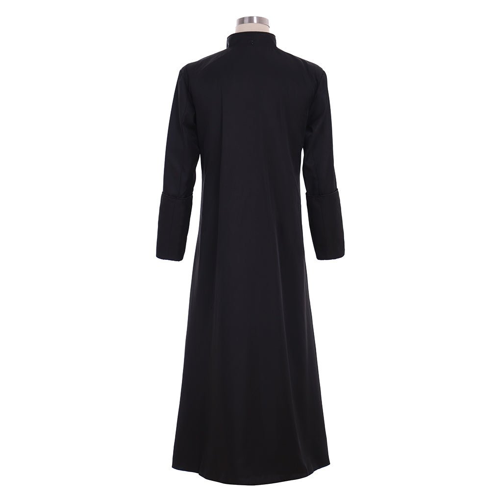 Roman Black Priest Cosplay Robe - Medieval Clergyman Vestments & Gothic Wizard Costume - Coscosmos