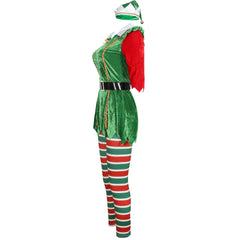 Halloweez Striped Christmas Pants - Long Sleeves 2023 New European Style Holiday Outfit - Halloweez