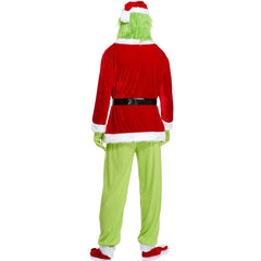 Halloweez Grinch Green Hair Christmas Outfit for Men - Santa Claus Inspired Clothing - Halloweez