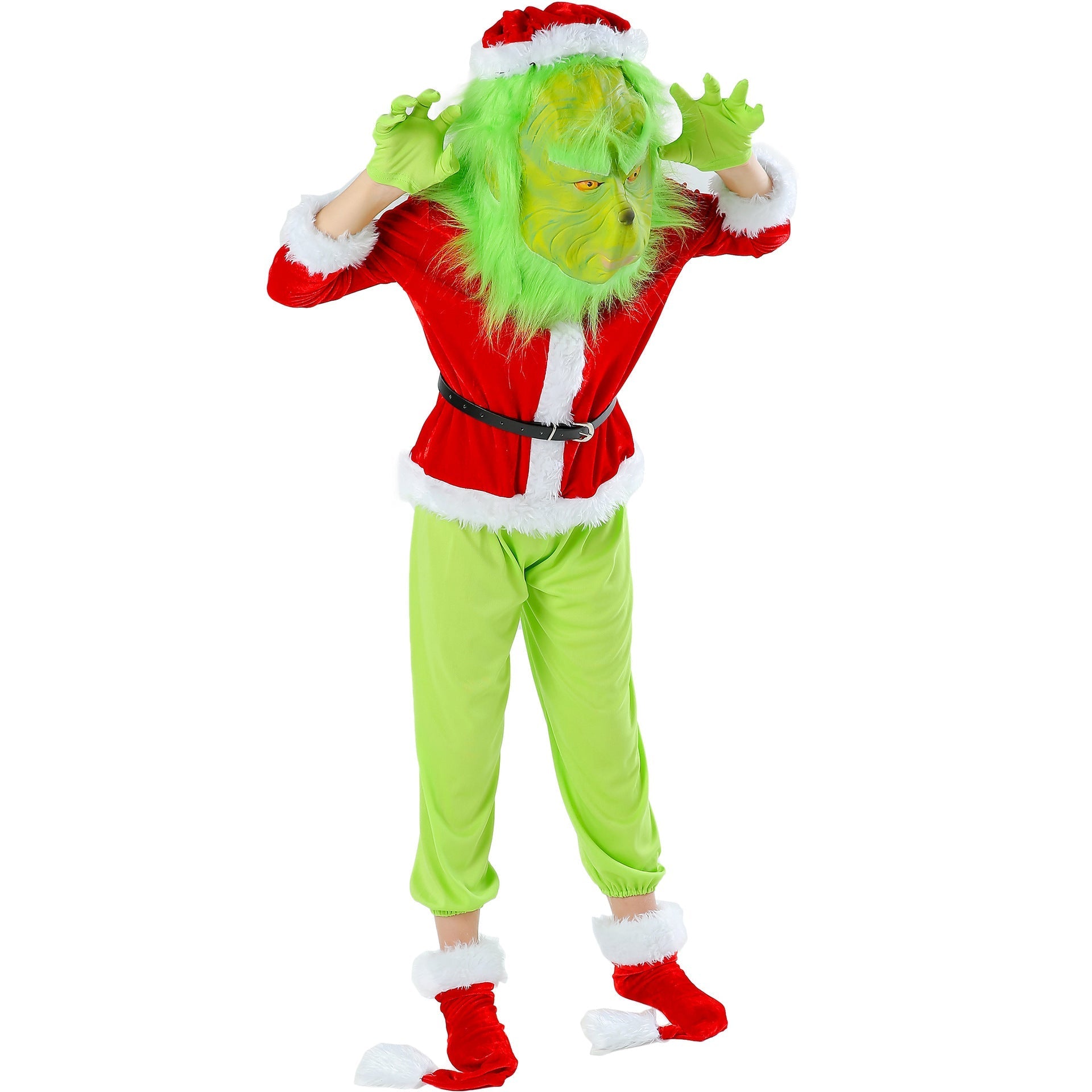 Halloweez Kids' Christmas Outfit - Green Hair Monster Grinch Girls' Christmas Set - Halloweez