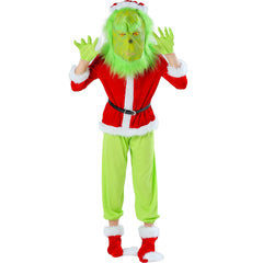 Halloweez Kids' Christmas Outfit - Green Hair Monster Grinch Girls' Christmas Set - Halloweez