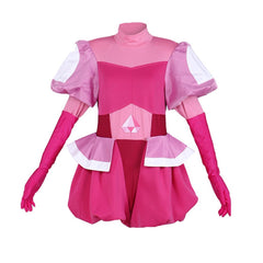 Steven Universe Spinel Gem Cosplay Costume Full Set Pink Dress with Gloves & Socks - Coscosmos