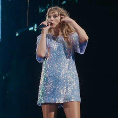 Taylor Swift Concert Performance Costume Dress | Lavender Sequin Tour Outfit | Coscomos - Coscosmos