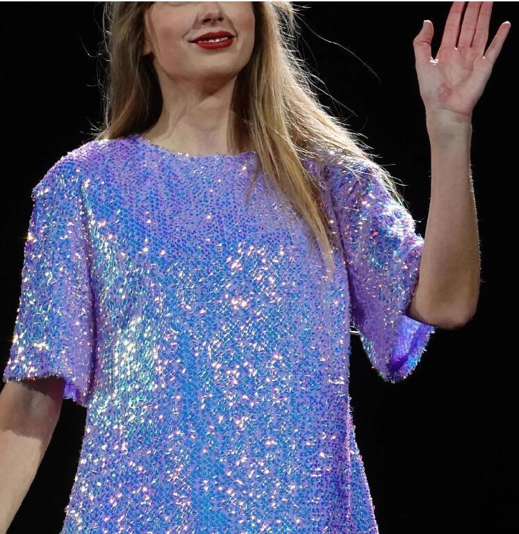 Taylor Swift Concert Performance Costume Dress | Lavender Sequin Tour Outfit | Coscomos - Coscosmos