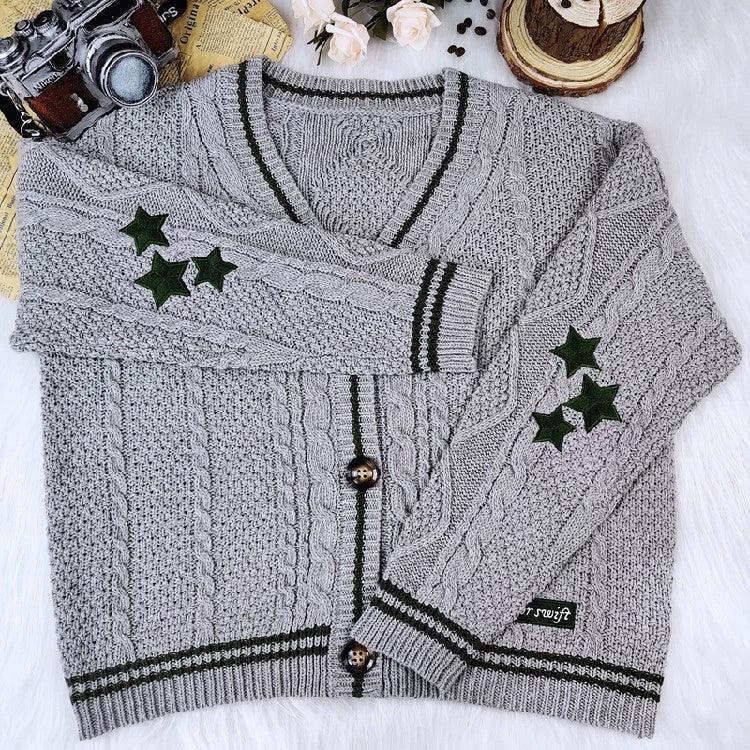 Taylor Swift Inspired Knit Wool Cardigan | Cozy Christmas Sweater for Women - Coscosmos