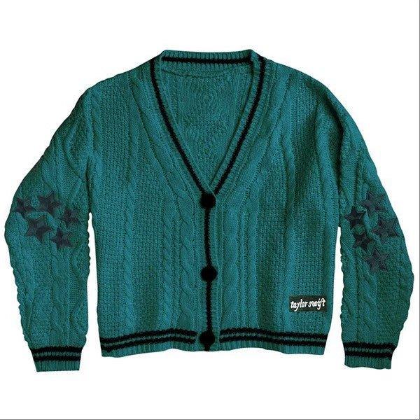 Taylor Swift Inspired Knit Wool Cardigan | Cozy Christmas Sweater for Women - Coscosmos