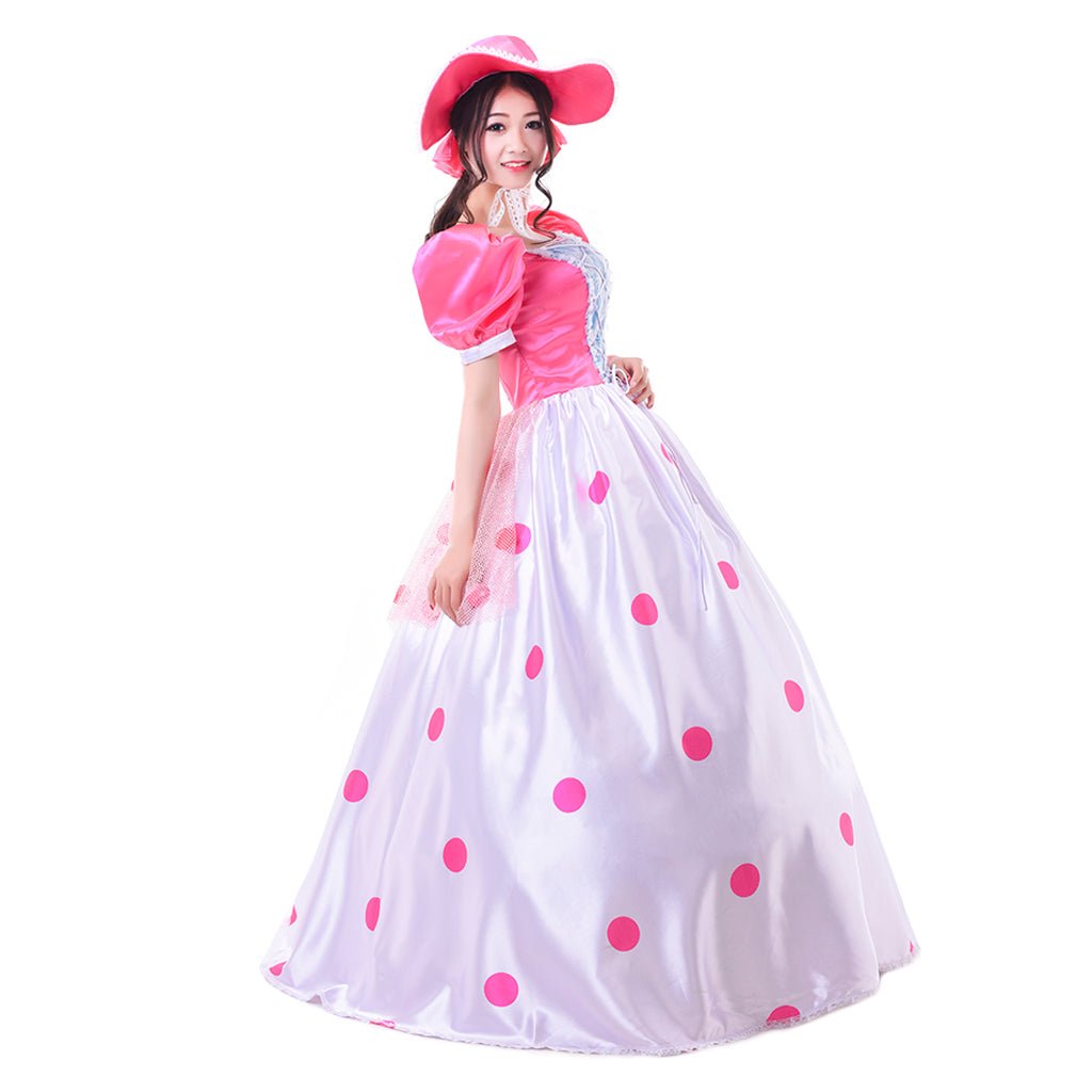 Halloweez Bo Peep Cosplay Outfit | Elegant Pink Dress for Halloween & Movie Celebrations - Halloweez