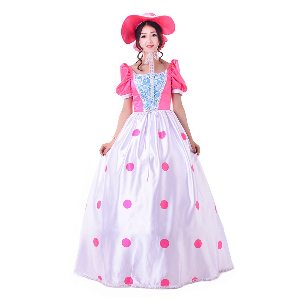 Halloweez Bo Peep Cosplay Outfit | Elegant Pink Dress for Halloween & Movie Celebrations - Halloweez