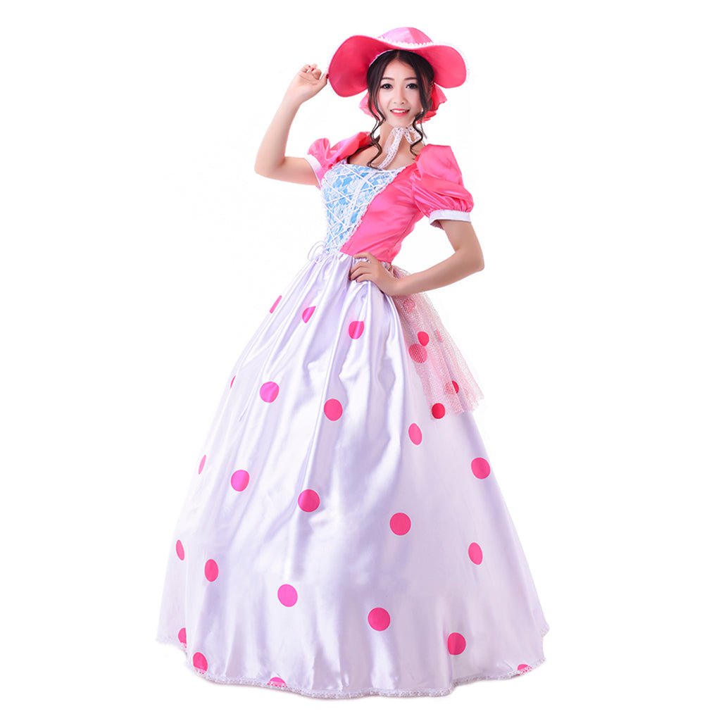 Halloweez Bo Peep Cosplay Outfit | Elegant Pink Dress for Halloween & Movie Celebrations - Halloweez