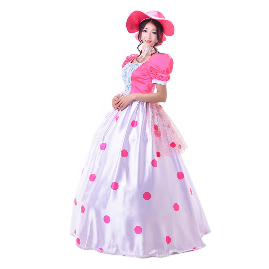 Halloweez Bo Peep Cosplay Outfit | Elegant Pink Dress for Halloween & Movie Celebrations - Halloweez