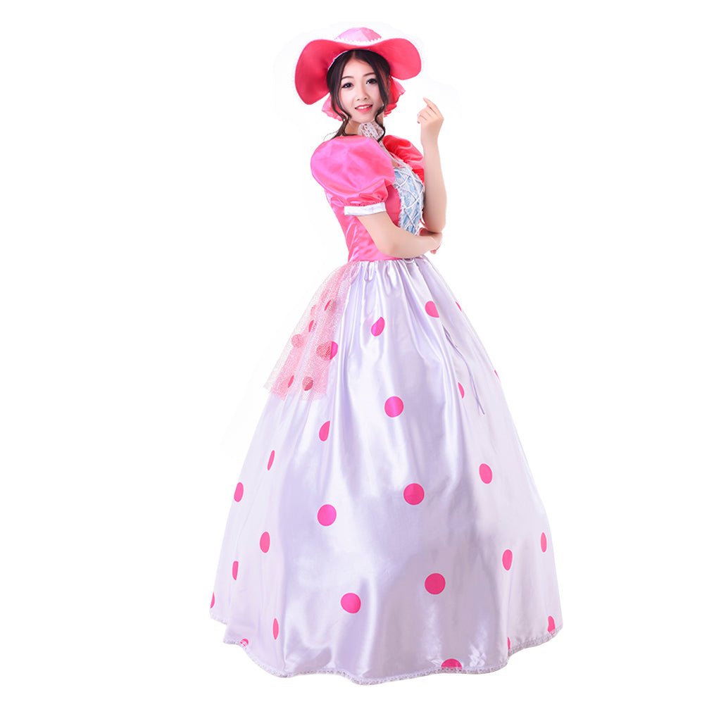 Halloweez Bo Peep Cosplay Outfit | Elegant Pink Dress for Halloween & Movie Celebrations - Halloweez