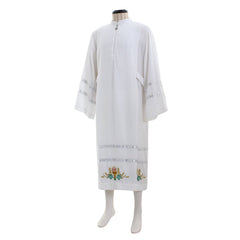 Traditional Catholic Priest Chasuble Cosplay Costume - Embroidered Clergy ALB Vestments - Coscosmos