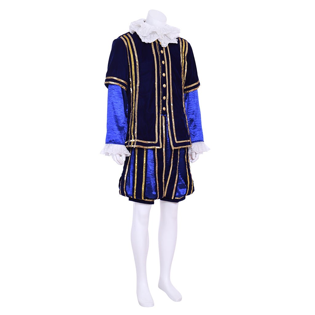 Tudor Period King Cosplay Blue Outfit - Medieval Men’s Renaissance Costume - Coscosmos