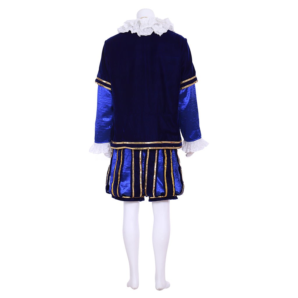 Tudor Period King Cosplay Blue Outfit - Medieval Men’s Renaissance Costume - Coscosmos