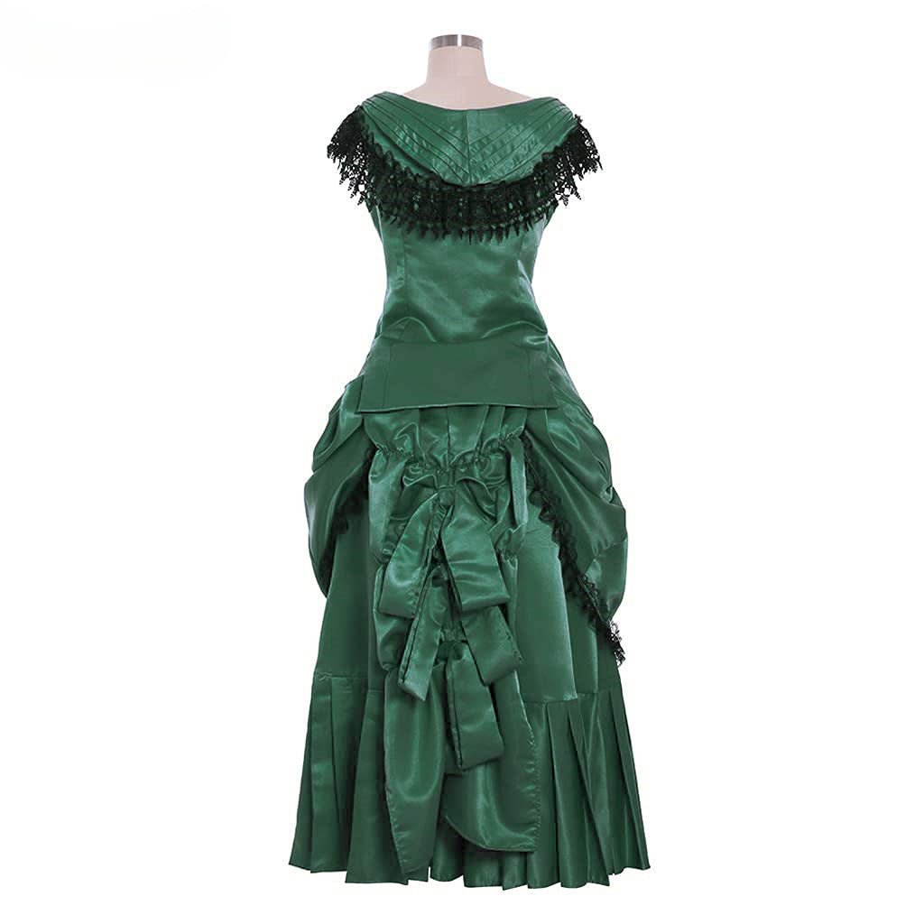 Victorian Bustle Gown | Queen’s Gown Victorian Gothic Georgian Dress for Masquerade & Reenactment - Coscosmos