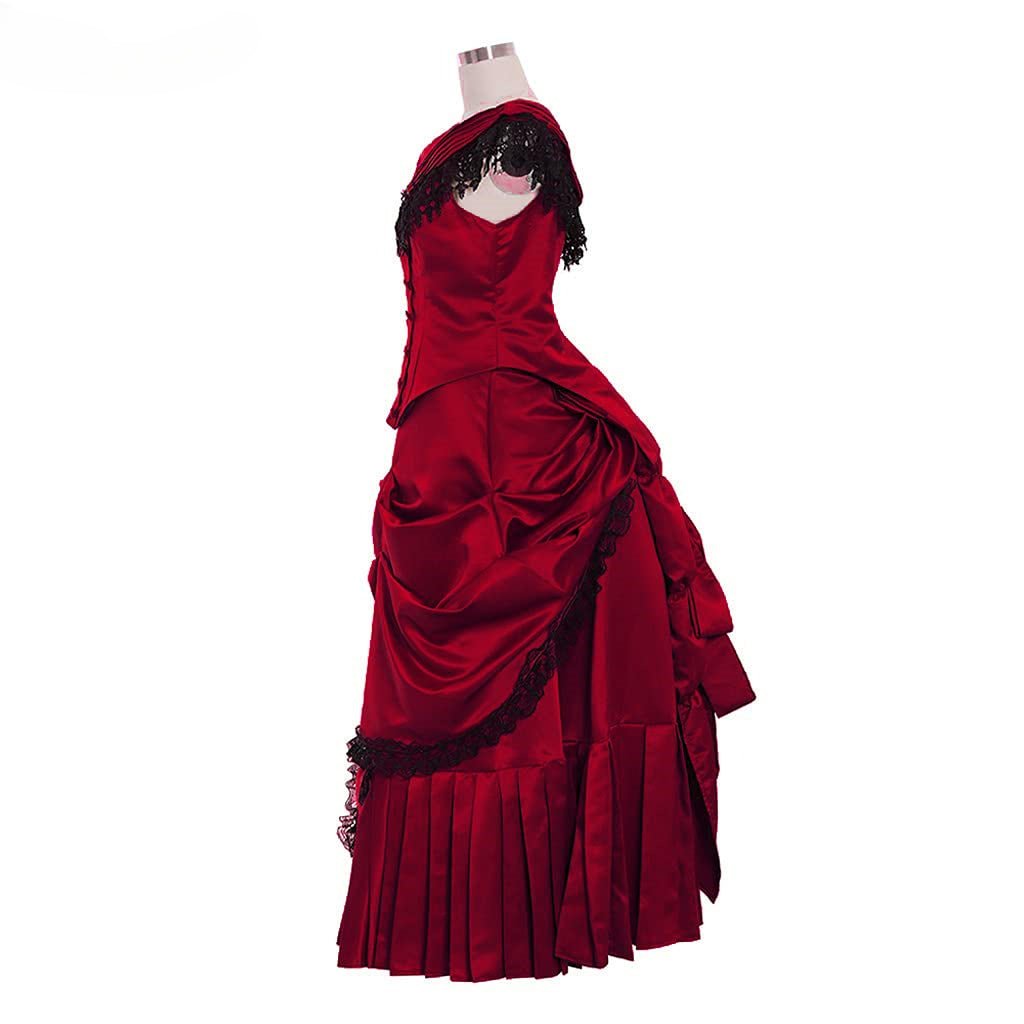 Victorian Bustle Gown | Queen’s Gown Victorian Gothic Georgian Dress for Masquerade & Reenactment - Coscosmos