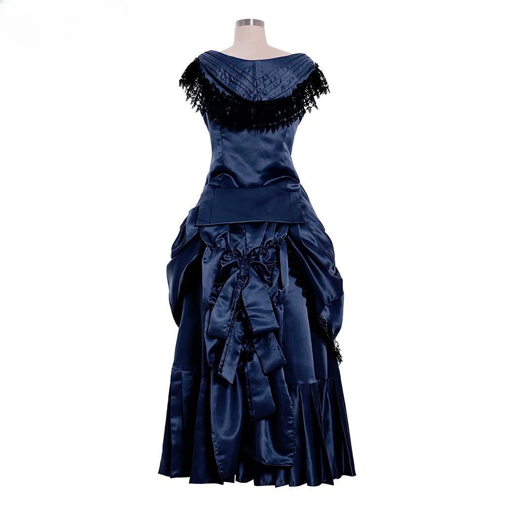 Victorian Bustle Gown | Queen’s Gown Victorian Gothic Georgian Dress for Masquerade & Reenactment - Coscosmos