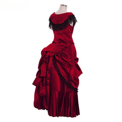 Victorian Bustle Gown | Queen’s Gown Victorian Gothic Georgian Dress for Masquerade & Reenactment - Coscosmos