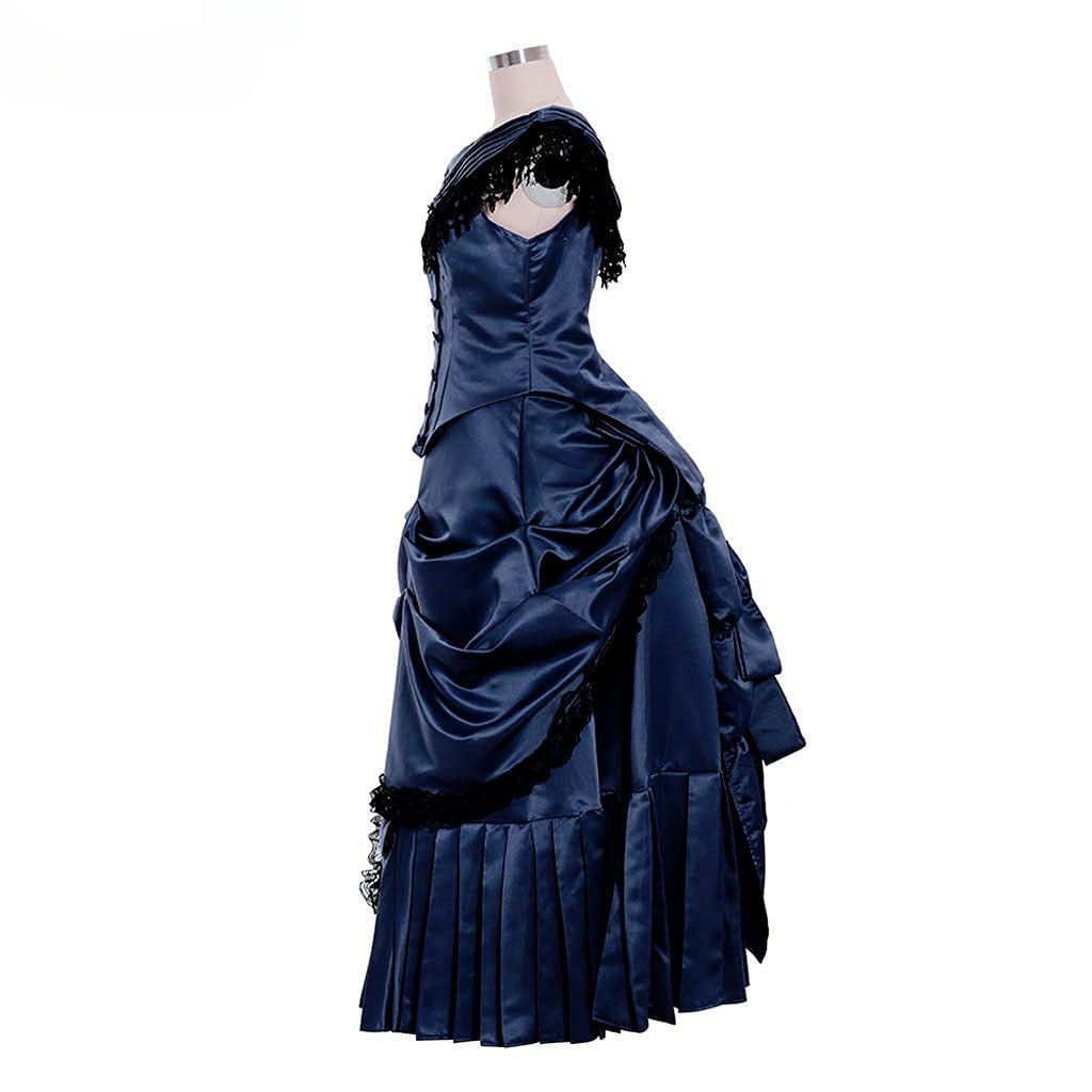 Victorian Bustle Gown | Queen’s Gown Victorian Gothic Georgian Dress for Masquerade & Reenactment - Coscosmos