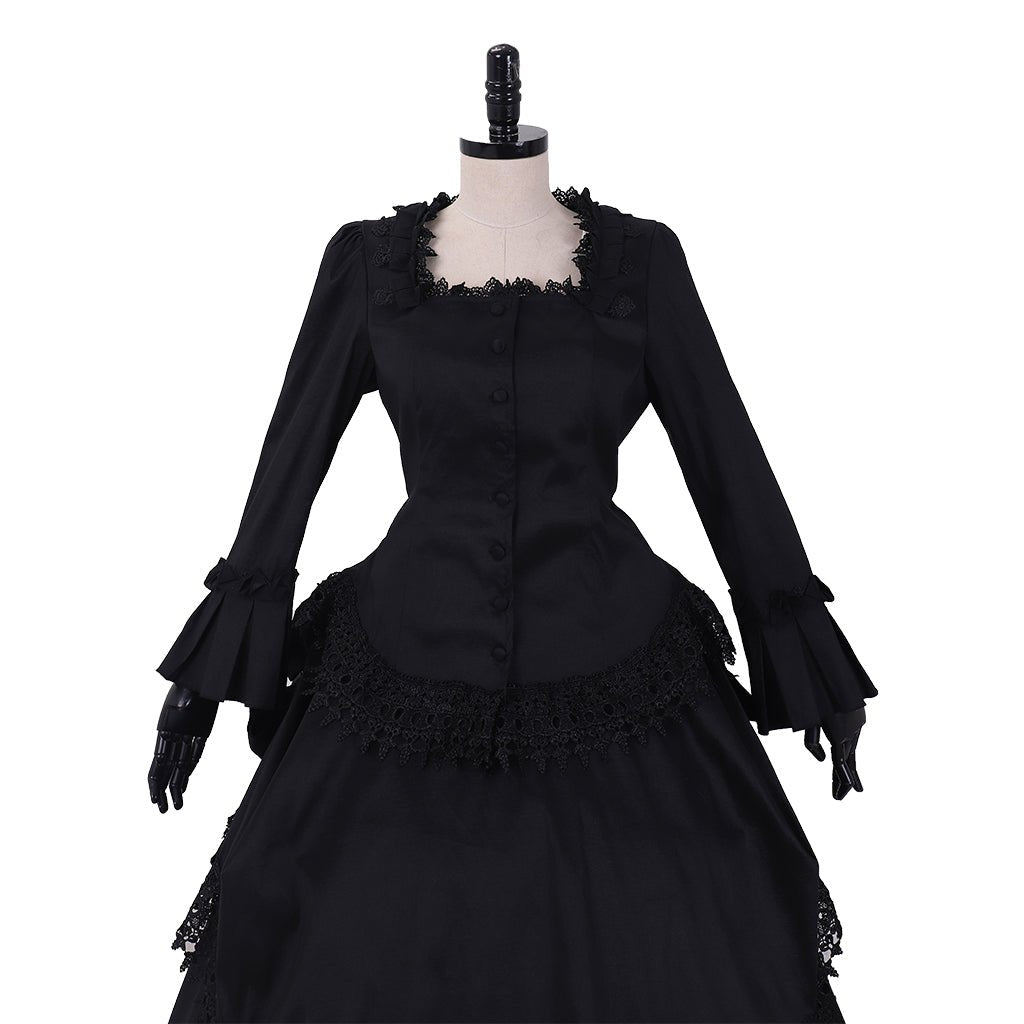 Victorian Gothic Bustle Dress | Vintage Steampunk Ball Gown Costume for Cosplay - Coscosmos