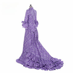 Victorian Gothic Purple Bustle Gown | Civil War Southern Belle Ball Gown Dress for Christmas - Coscosmos