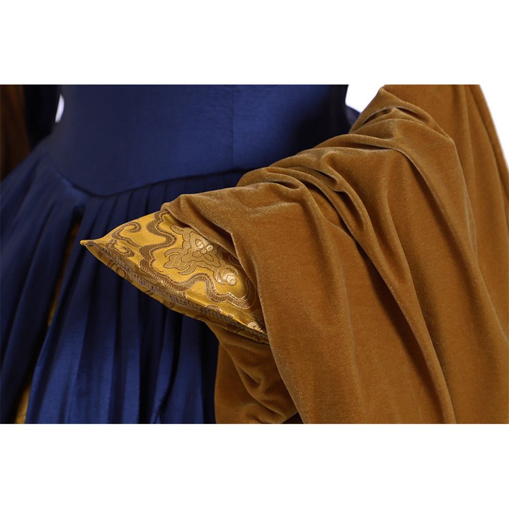 Victorian Queen Elizabeth Tudor Renaissance Dress | Anne Boleyn Style Blue Cosplay Costume for Women - Coscosmos