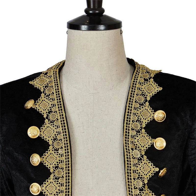 Vintage Noble Men's Gothic Medieval Prince Coat with Top Hat | Steampunk Retro Ball Jacket - Coscosmos