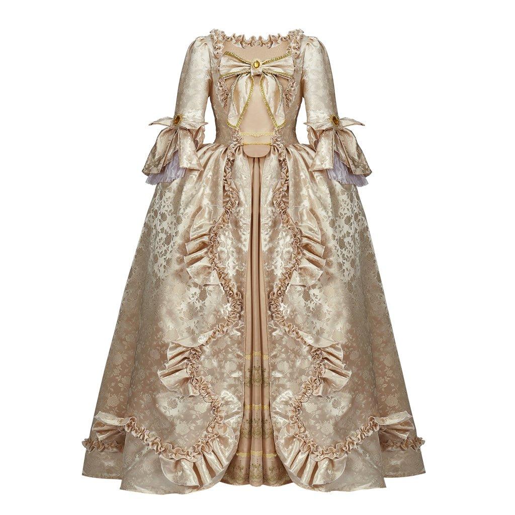 Vintage Rococo Victorian Renaissance Princess Colonial Period Prom Dress - Women's 3/4 - Length Sleeve Maxi Ball Gown for Cosplay, Halloween, Party, Performance - Coscosmos