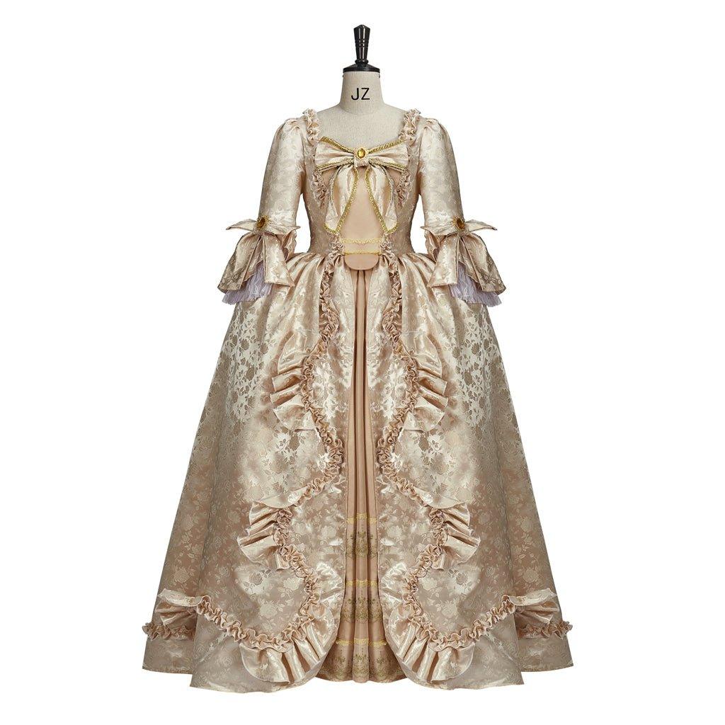 Vintage Rococo Victorian Renaissance Princess Colonial Period Prom Dress - Women's 3/4 - Length Sleeve Maxi Ball Gown for Cosplay, Halloween, Party, Performance - Coscosmos