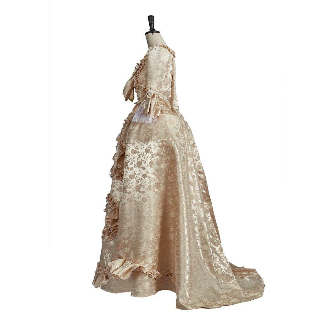 Vintage Rococo Victorian Renaissance Princess Colonial Period Prom Dress - Women's 3/4 - Length Sleeve Maxi Ball Gown for Cosplay, Halloween, Party, Performance - Coscosmos