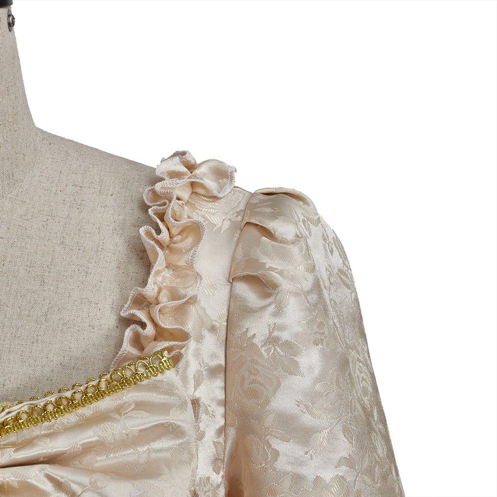 Vintage Rococo Victorian Renaissance Princess Colonial Period Prom Dress - Women's 3/4 - Length Sleeve Maxi Ball Gown for Cosplay, Halloween, Party, Performance - Coscosmos